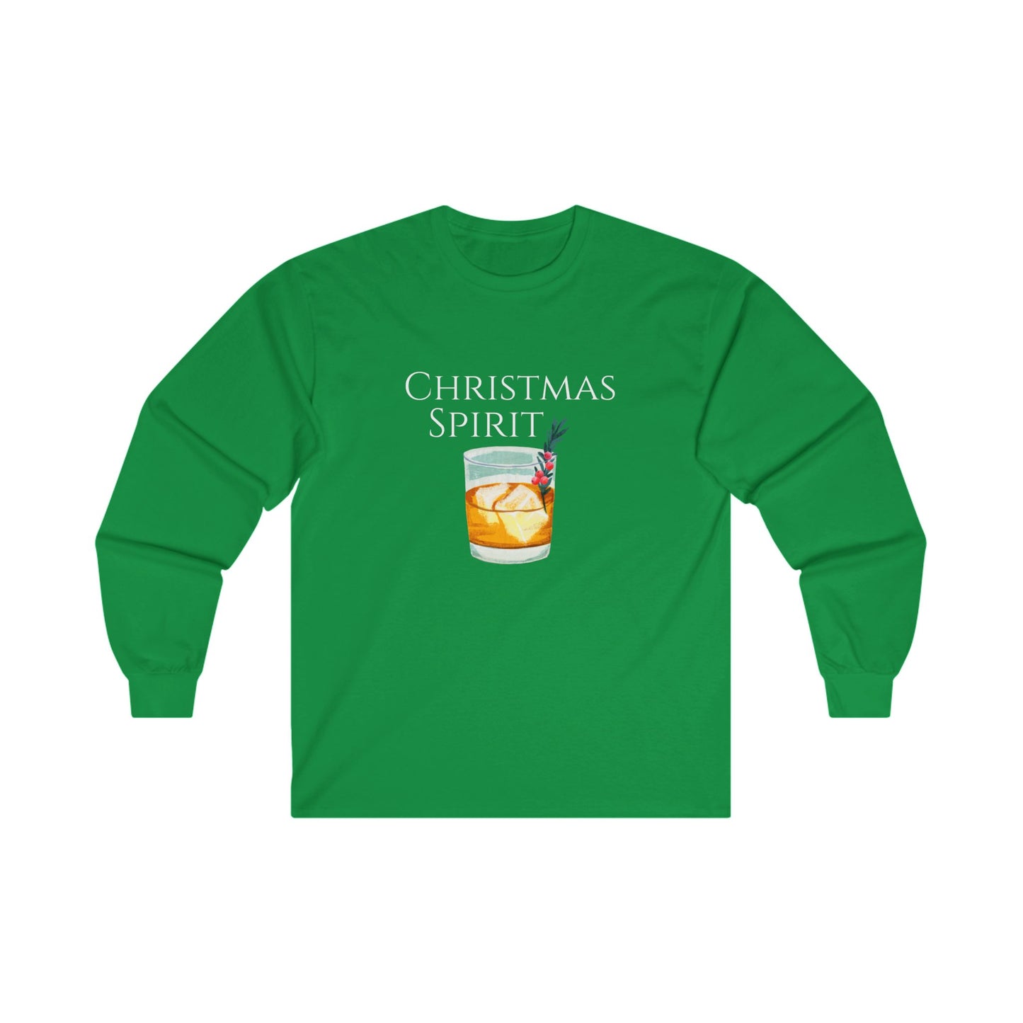 CHRISTMAS SPIRIT Long-Sleeve T-Shirt | Men's Festive Holiday Ultra Cotton Long Sleeve Tee