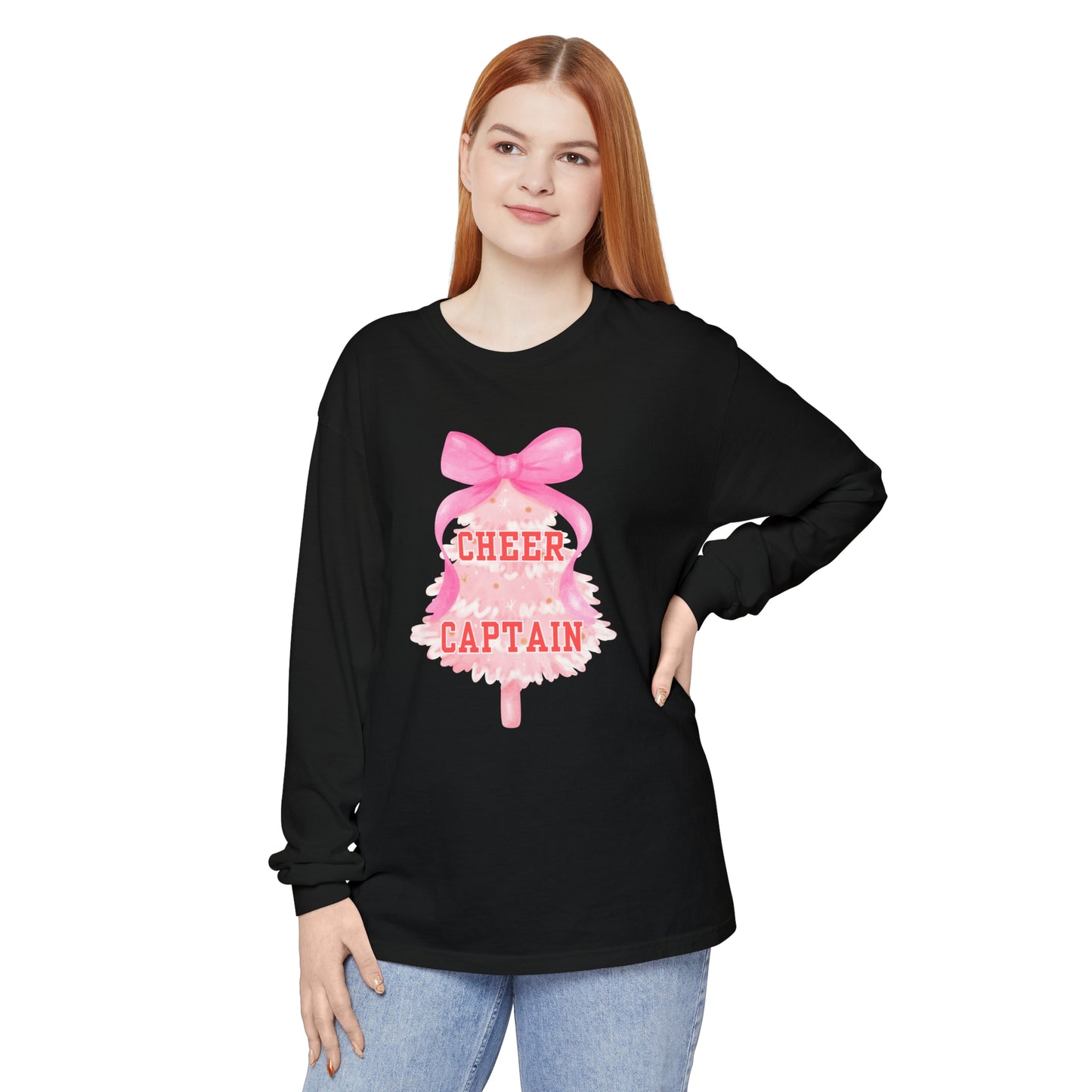 CHRISTMAS CHEER CAPTAIN Long Sleeve T-Shirt | Festive Holiday Shirt for Women