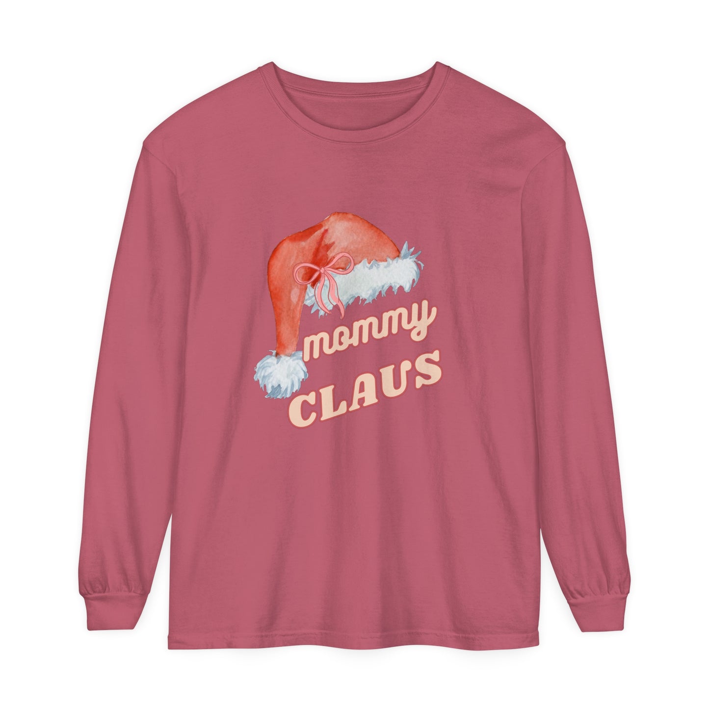 MOMMY CLAUS Long Sleeve T-Shirt - Perfect for Holiday Celebrations