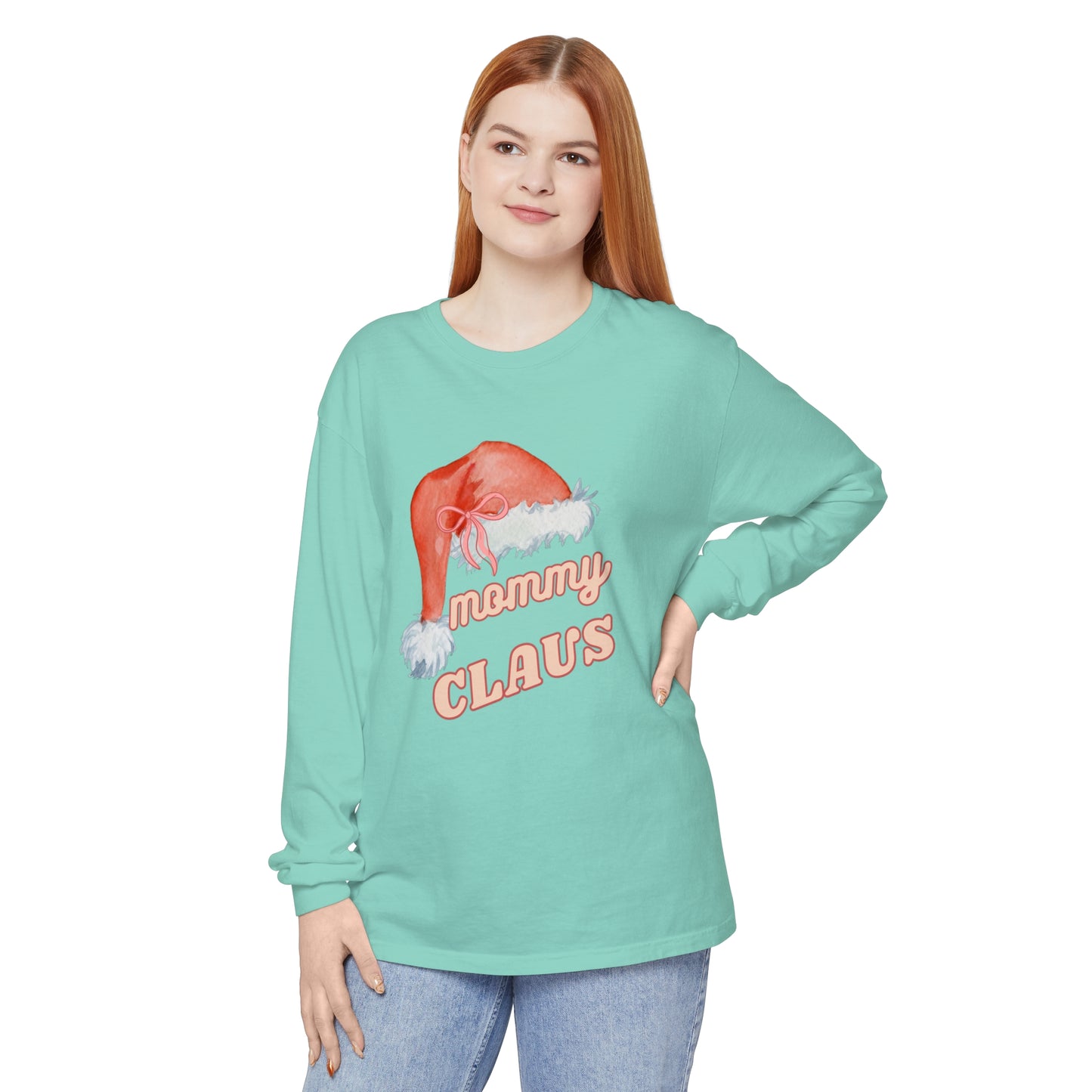 MOMMY CLAUS Long Sleeve T-Shirt - Perfect for Holiday Celebrations