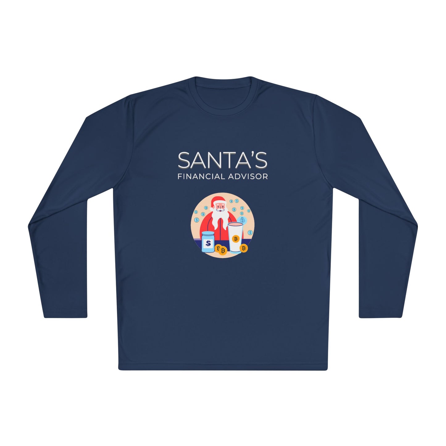 SANTA'S FINANCIAL ADVISOR (Crypto Graphic) | Festive Men's Holiday Long-Sleeve T-Shirt