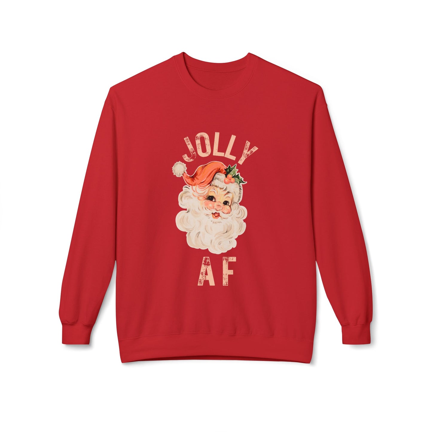 JOLLY AF Christmas Sweatshirt | Festive, Fun Crewneck for Holiday Cheer