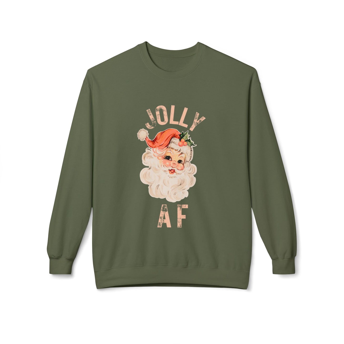 JOLLY AF Christmas Sweatshirt | Festive, Fun Crewneck for Holiday Cheer