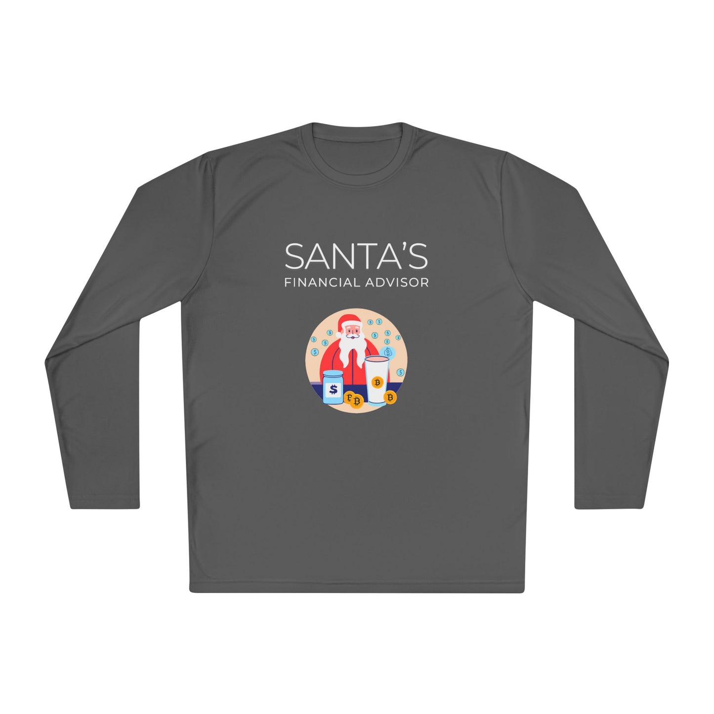 SANTA'S FINANCIAL ADVISOR (Crypto Graphic) | Festive Men's Holiday Long-Sleeve T-Shirt