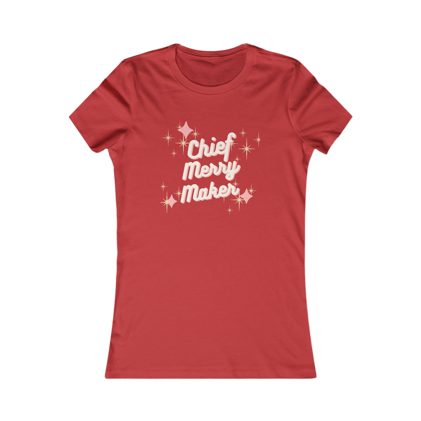 CHIEF MERRY MAKER Holiday Tee | Women's Festive Christmas T-Shirt with Sparkle Graphics