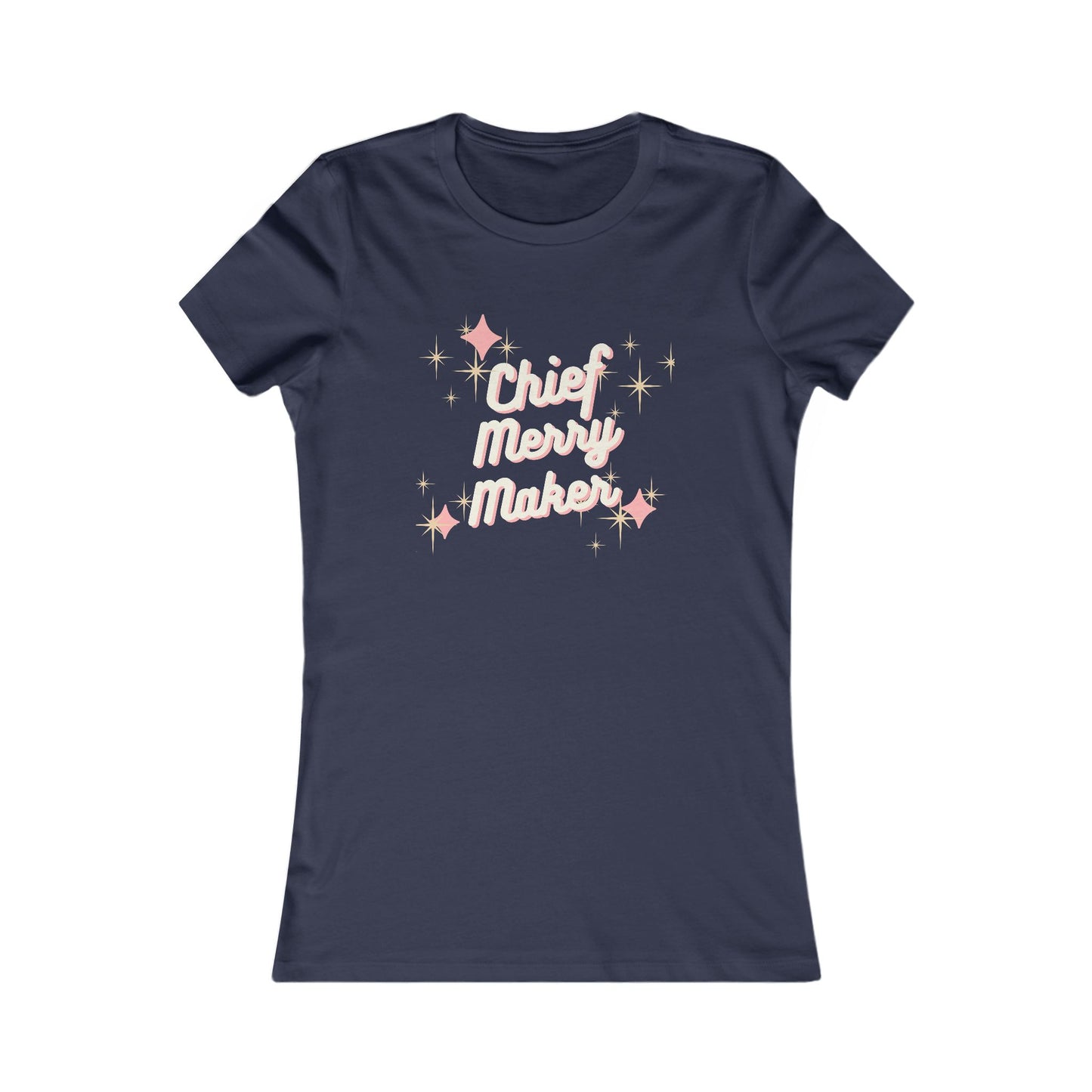 CHIEF MERRY MAKER Holiday Tee | Women's Festive Christmas T-Shirt with Sparkle Graphics