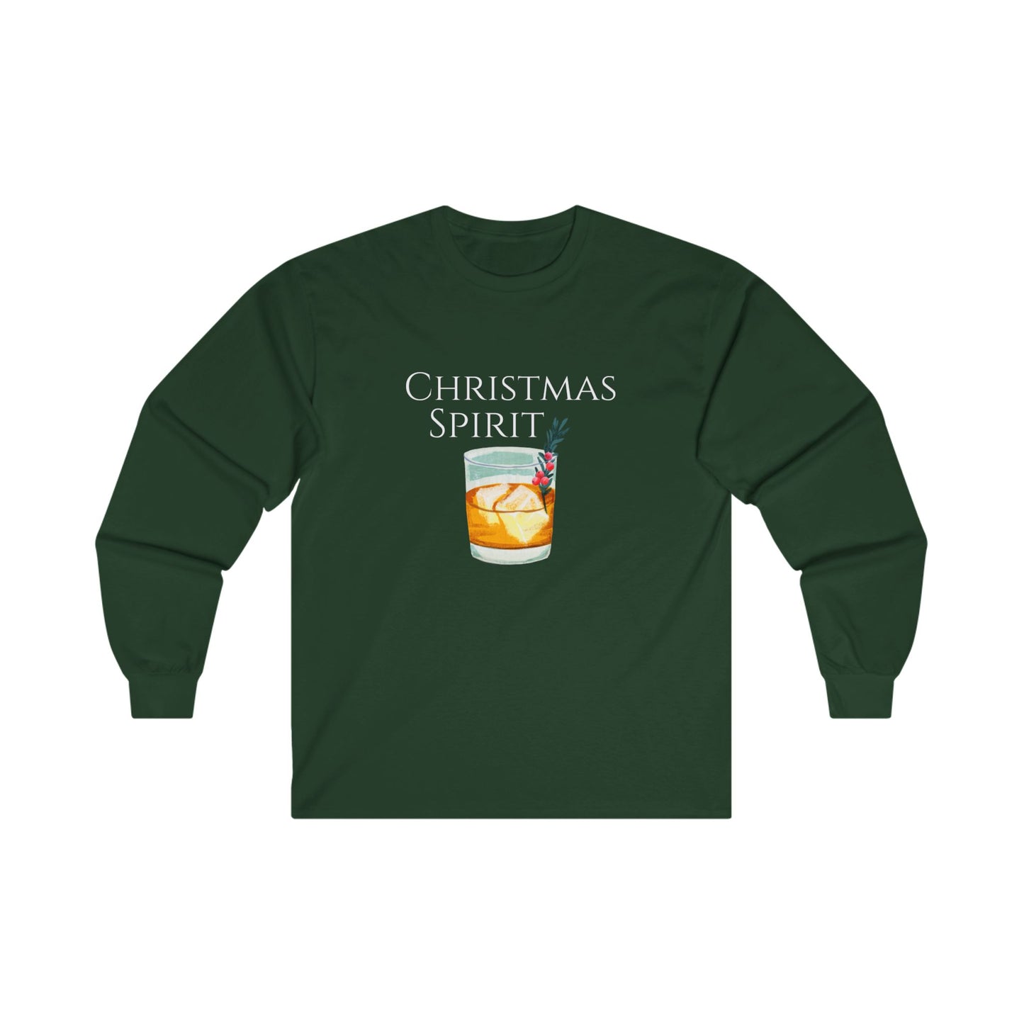 CHRISTMAS SPIRIT Long-Sleeve T-Shirt | Men's Festive Holiday Ultra Cotton Long Sleeve Tee