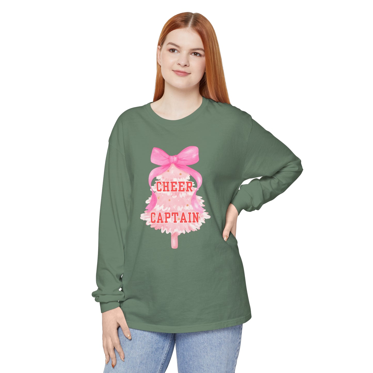 CHRISTMAS CHEER CAPTAIN Long Sleeve T-Shirt | Festive Holiday Shirt for Women