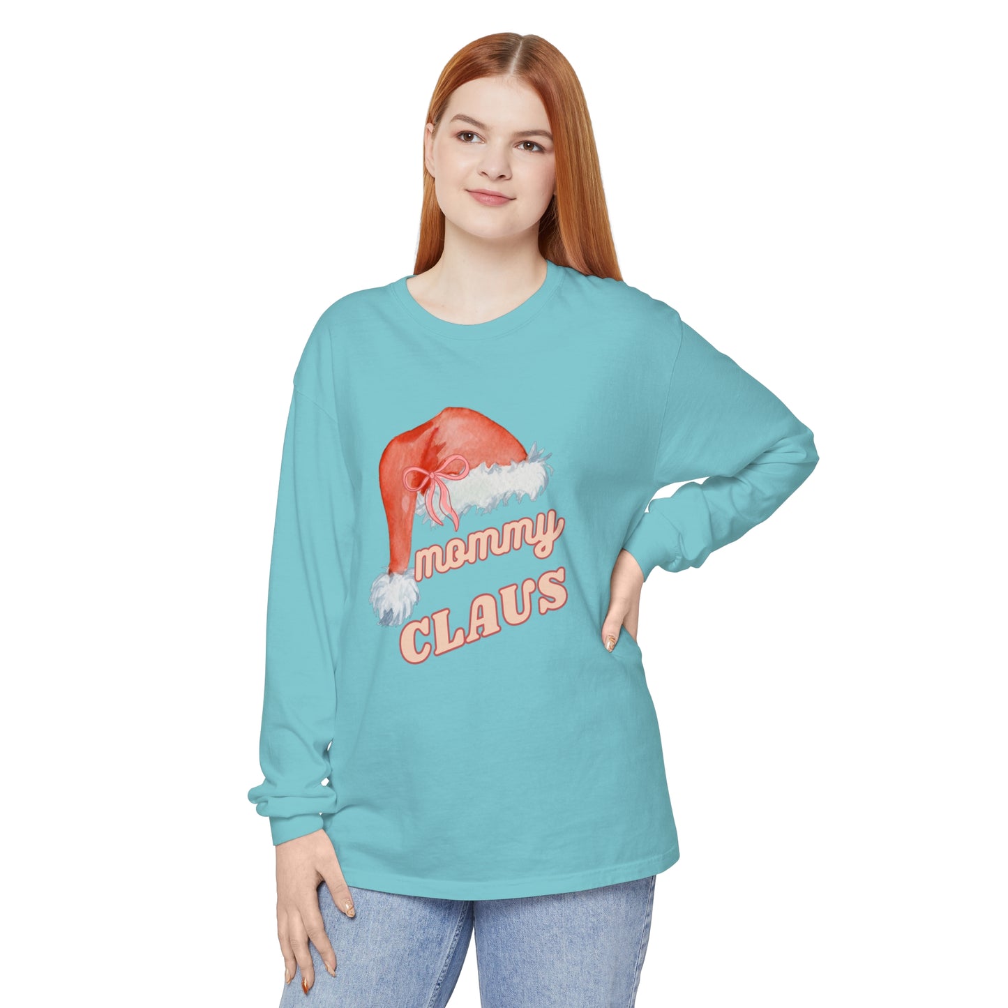 MOMMY CLAUS Long Sleeve T-Shirt - Perfect for Holiday Celebrations