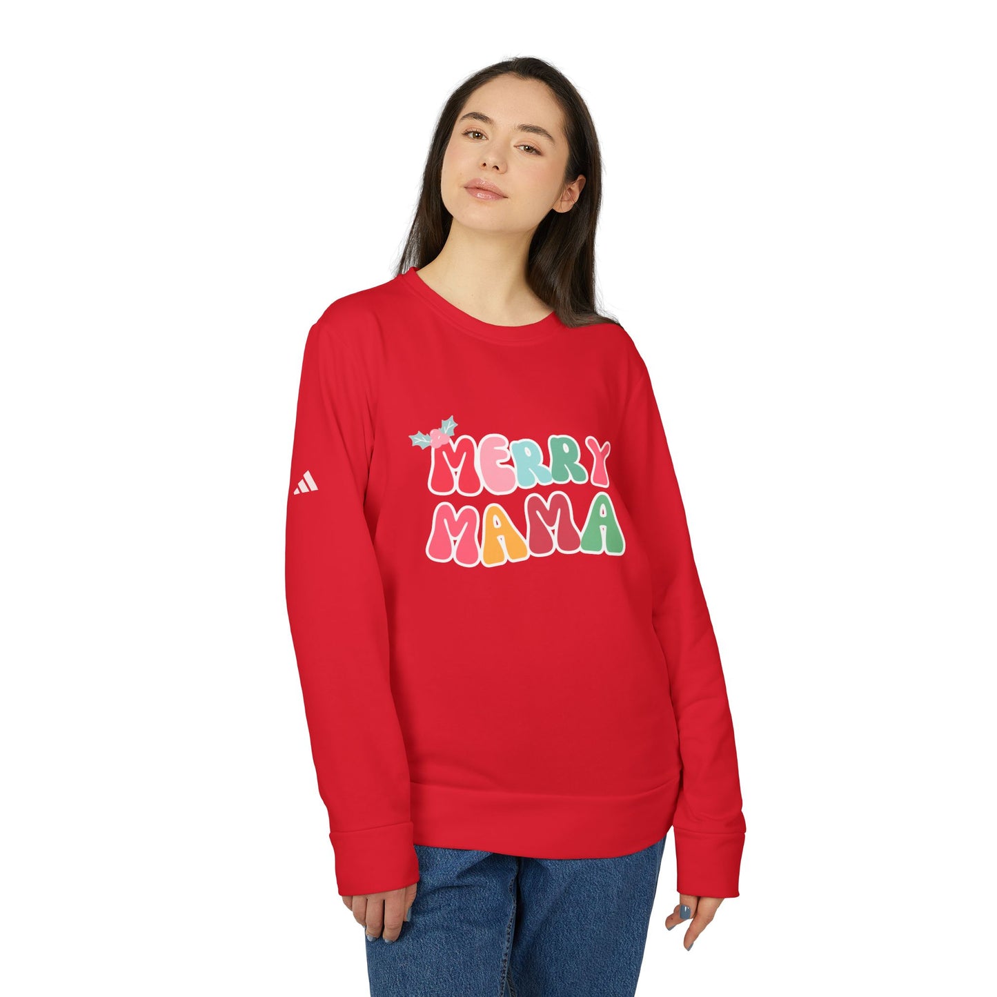 MERRY MAMA Premium Adidas Christmas Crewneck | Festive, Fun Holiday Sweatshirt