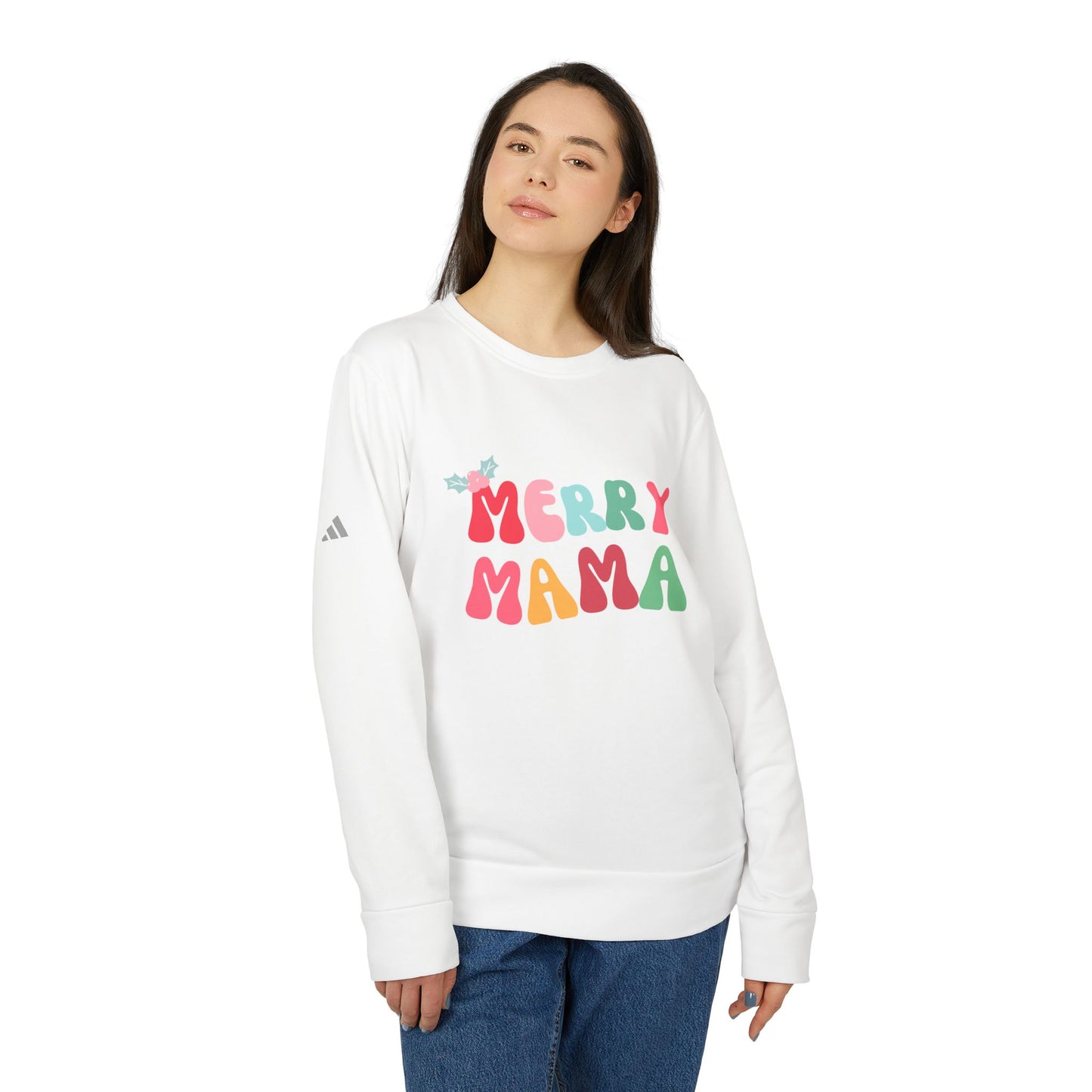 MERRY MAMA Premium Adidas Christmas Crewneck | Festive, Fun Holiday Sweatshirt