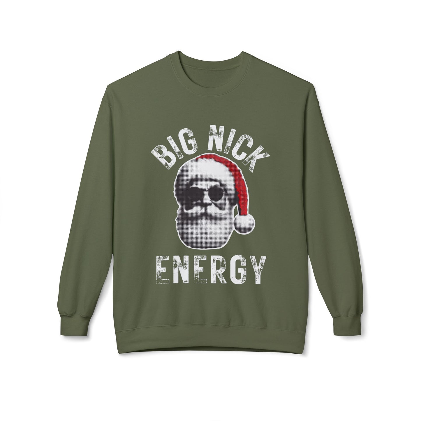 BIG NICK ENERGY Men's Christmas Crewneck | Funny Santa Icon Holiday Sweatshirt