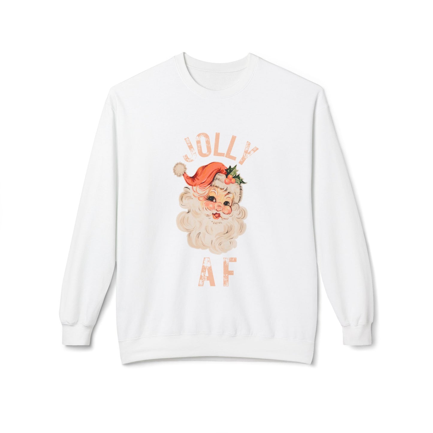 JOLLY AF Christmas Sweatshirt | Festive, Fun Crewneck for Holiday Cheer