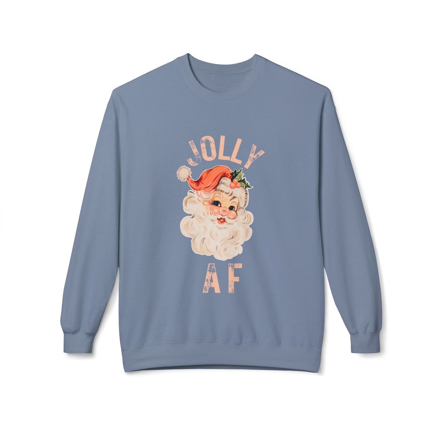 JOLLY AF Christmas Sweatshirt | Festive, Fun Crewneck for Holiday Cheer