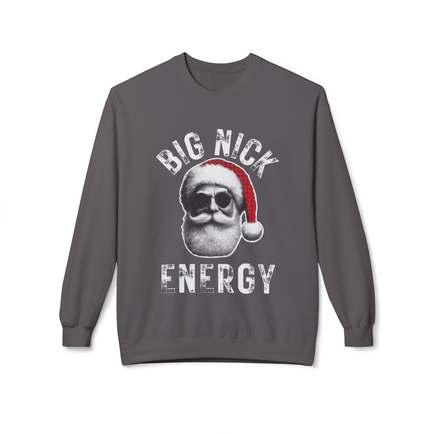 BIG NICK ENERGY Men's Christmas Crewneck | Funny Santa Icon Holiday Sweatshirt