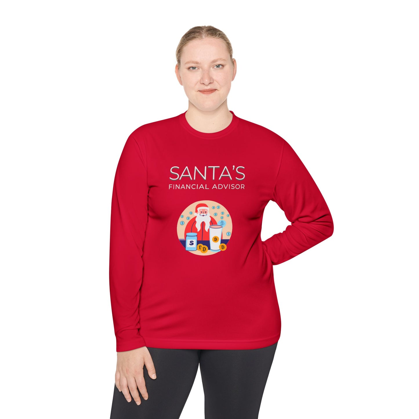 SANTA'S FINANCIAL ADVISOR (Crypto Graphic) | Festive Men's Holiday Long-Sleeve T-Shirt