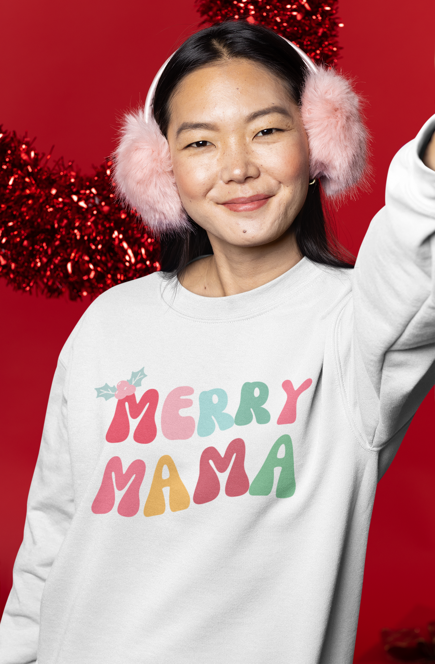 MERRY MAMA Premium Adidas Christmas Crewneck | Festive, Fun Holiday Sweatshirt