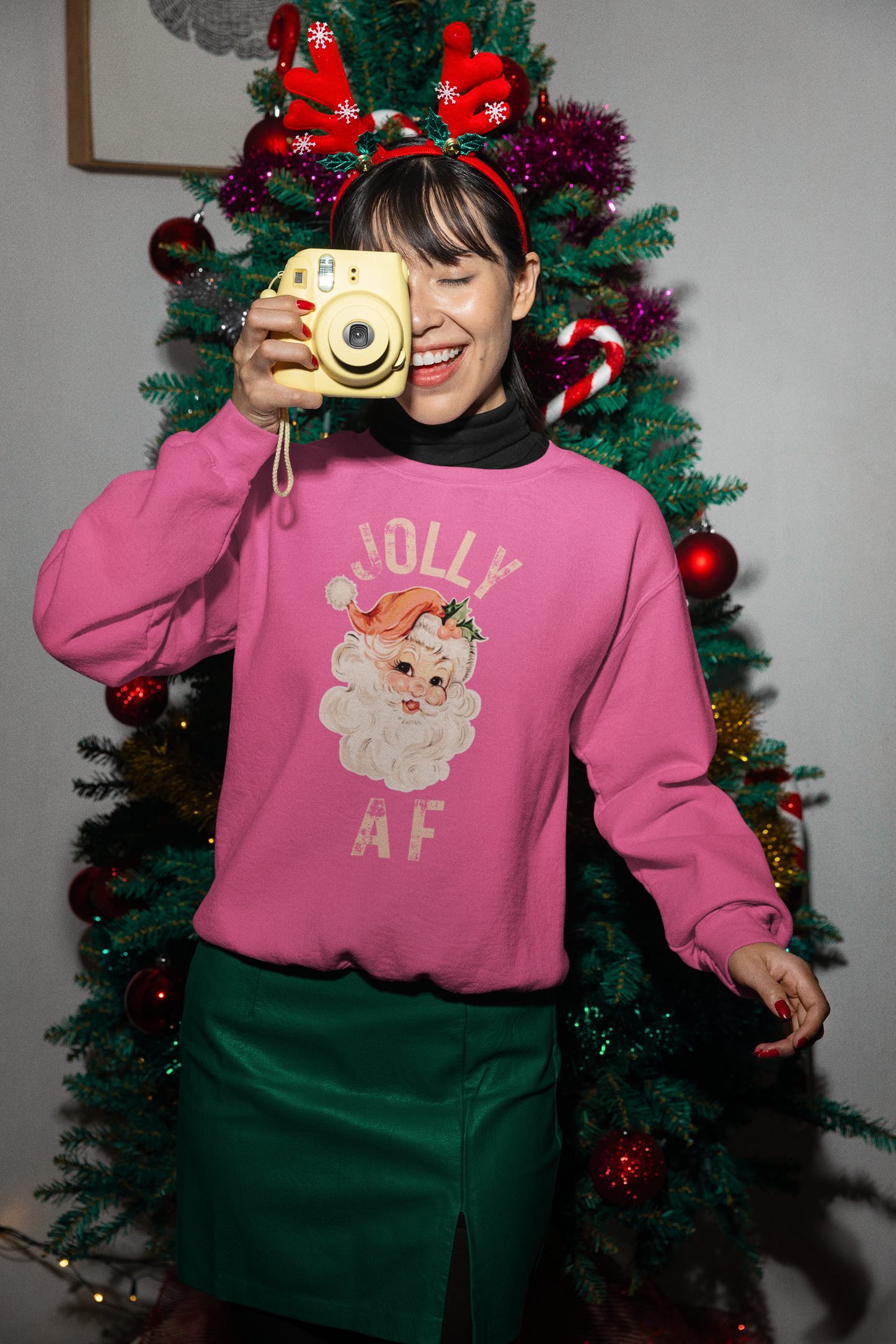 JOLLY AF Christmas Sweatshirt | Festive, Fun Crewneck for Holiday Cheer