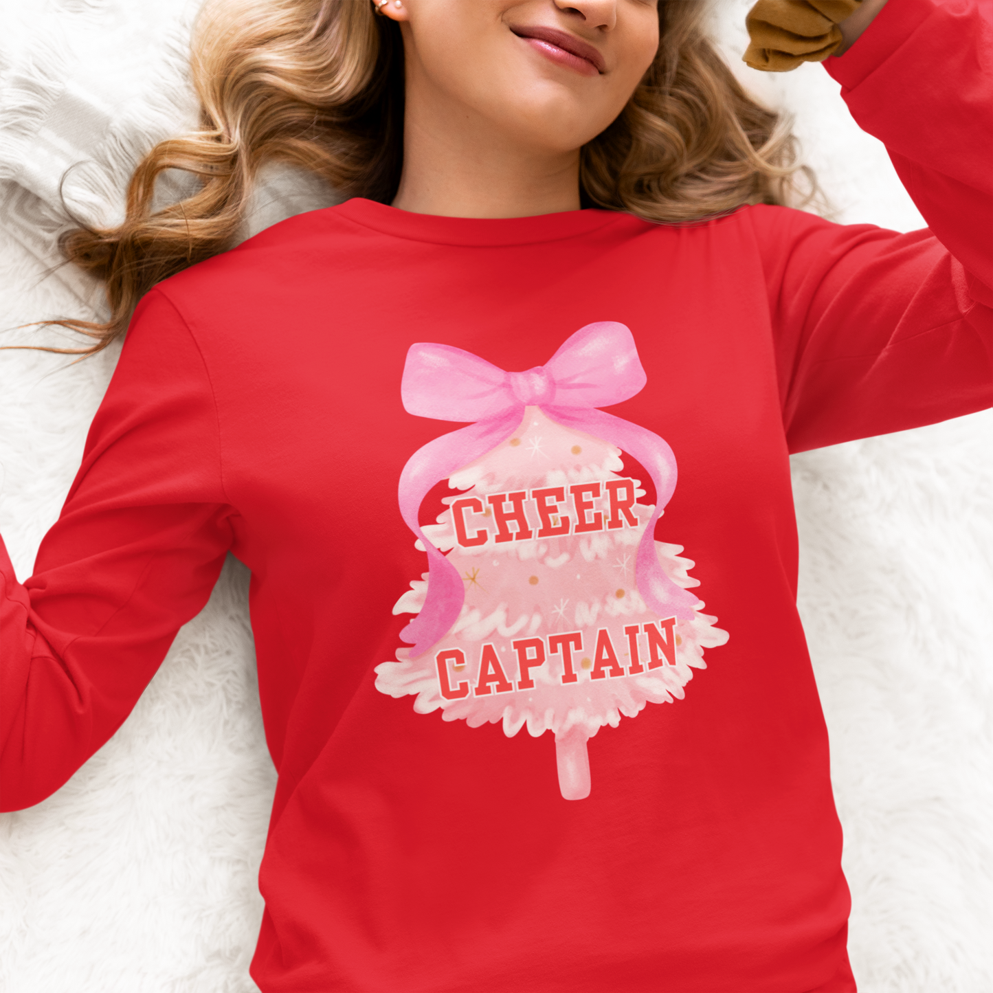 CHRISTMAS CHEER CAPTAIN Long Sleeve T-Shirt | Festive Holiday Shirt for Women