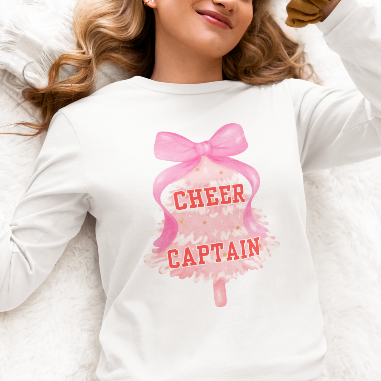 CHRISTMAS CHEER CAPTAIN Long Sleeve T-Shirt | Festive Holiday Shirt for Women