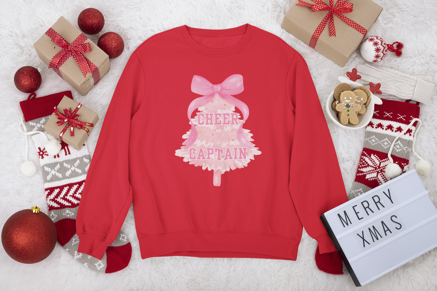 CHRISTMAS CHEER CAPTAIN Crewneck | Festive Holiday Sweatshirt for Women