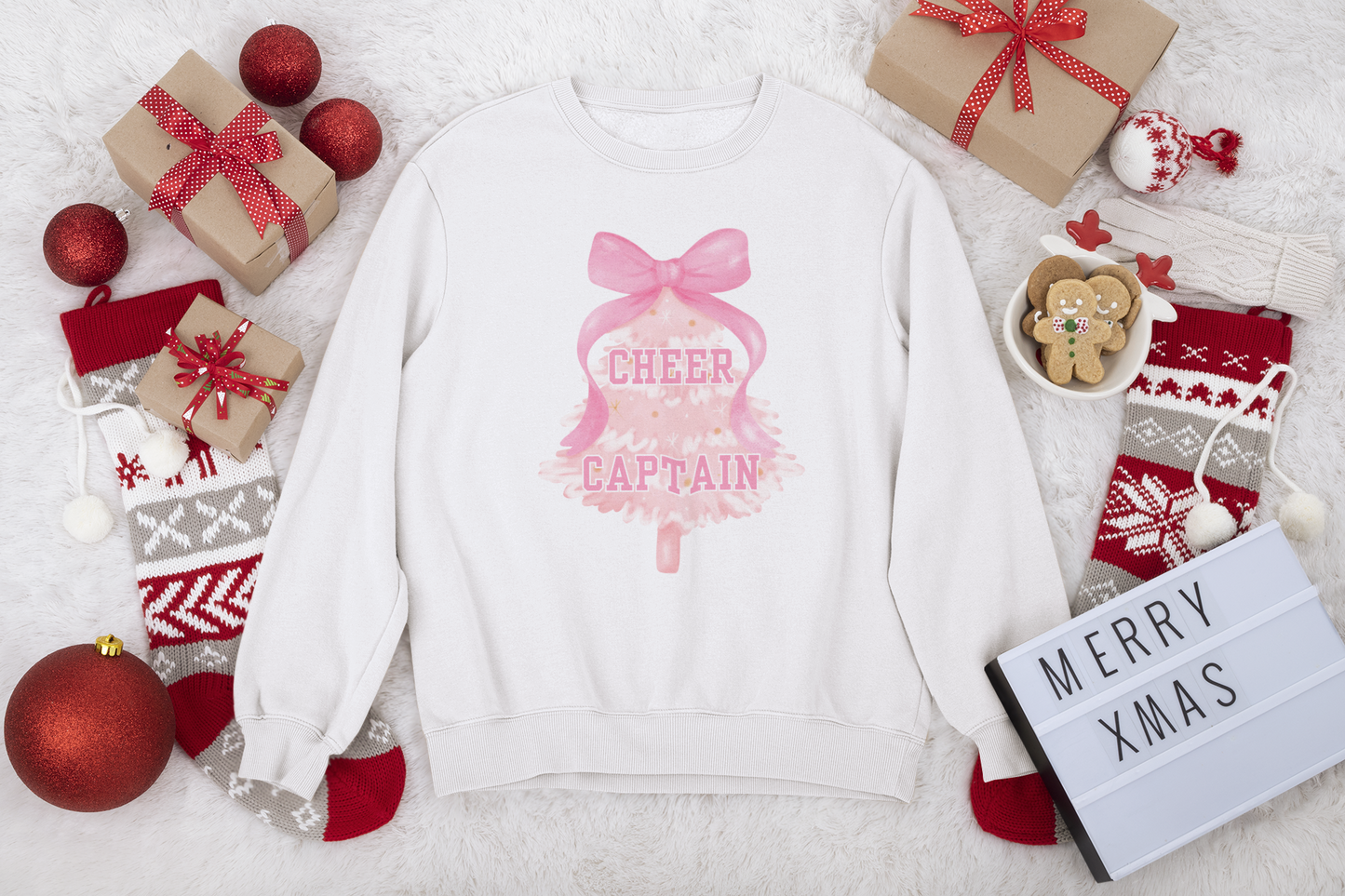 CHRISTMAS CHEER CAPTAIN Crewneck | Festive Holiday Sweatshirt for Women