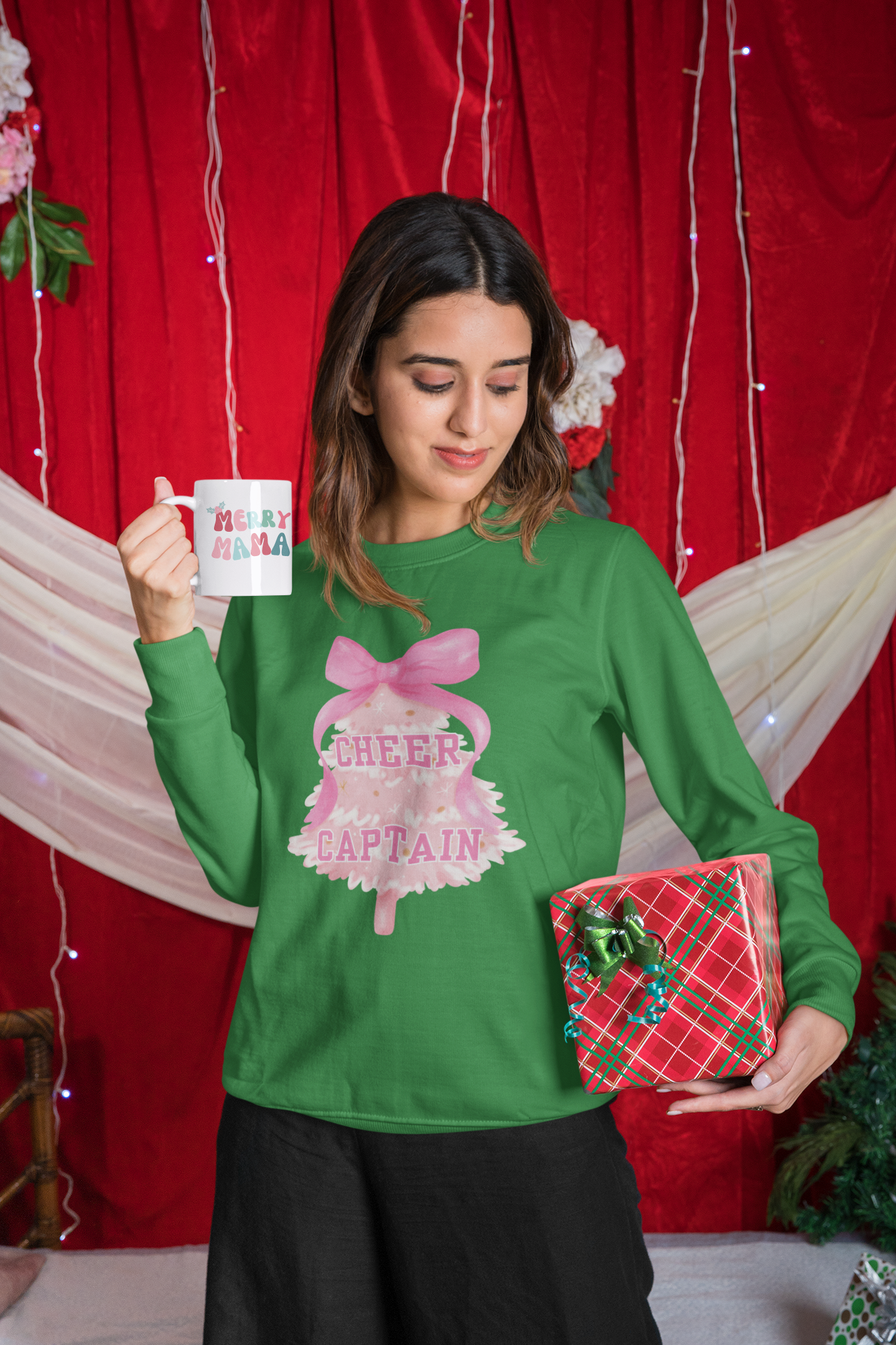 CHRISTMAS CHEER CAPTAIN Crewneck | Festive Holiday Sweatshirt for Women