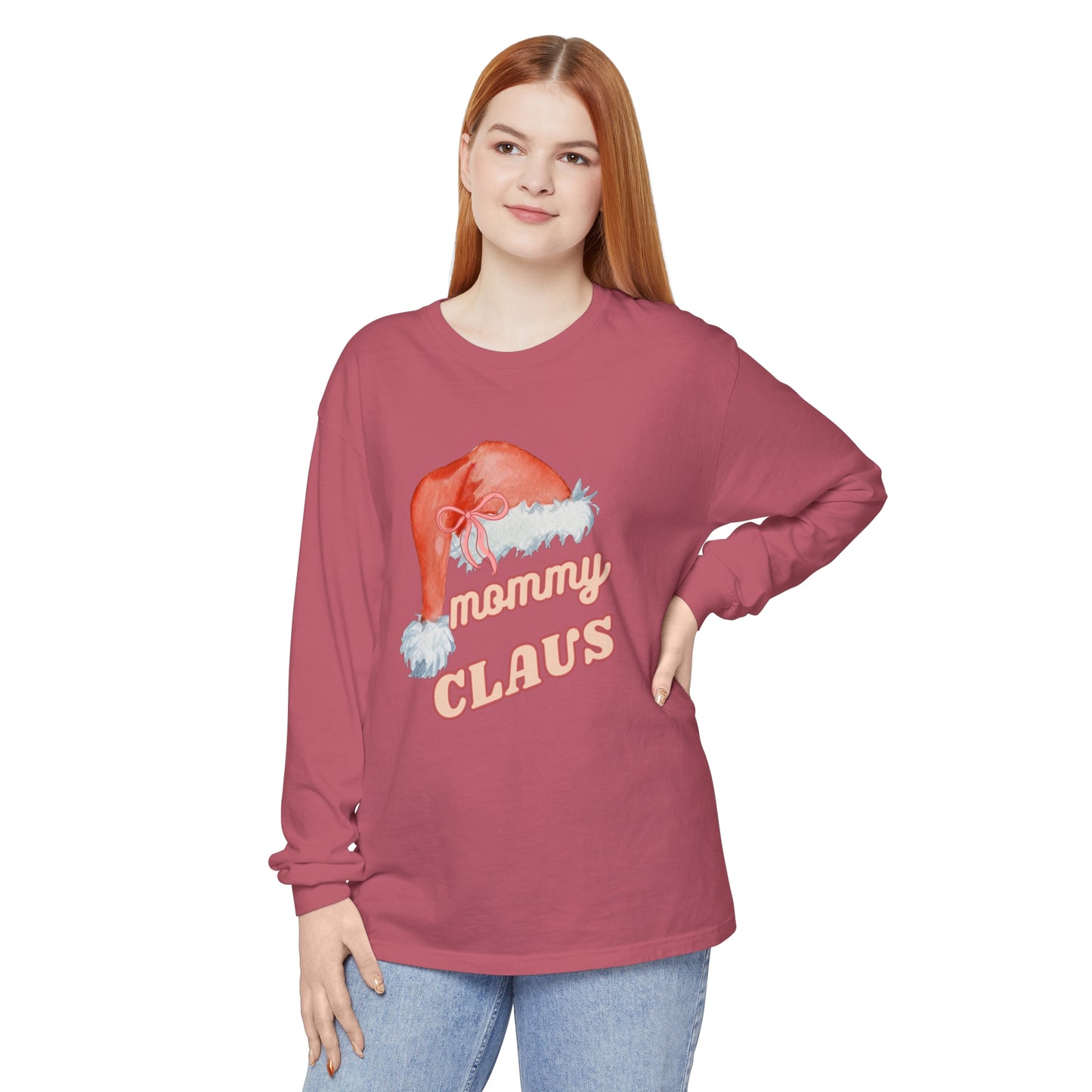 MOMMY CLAUS Long Sleeve T-Shirt - Perfect for Holiday Celebrations