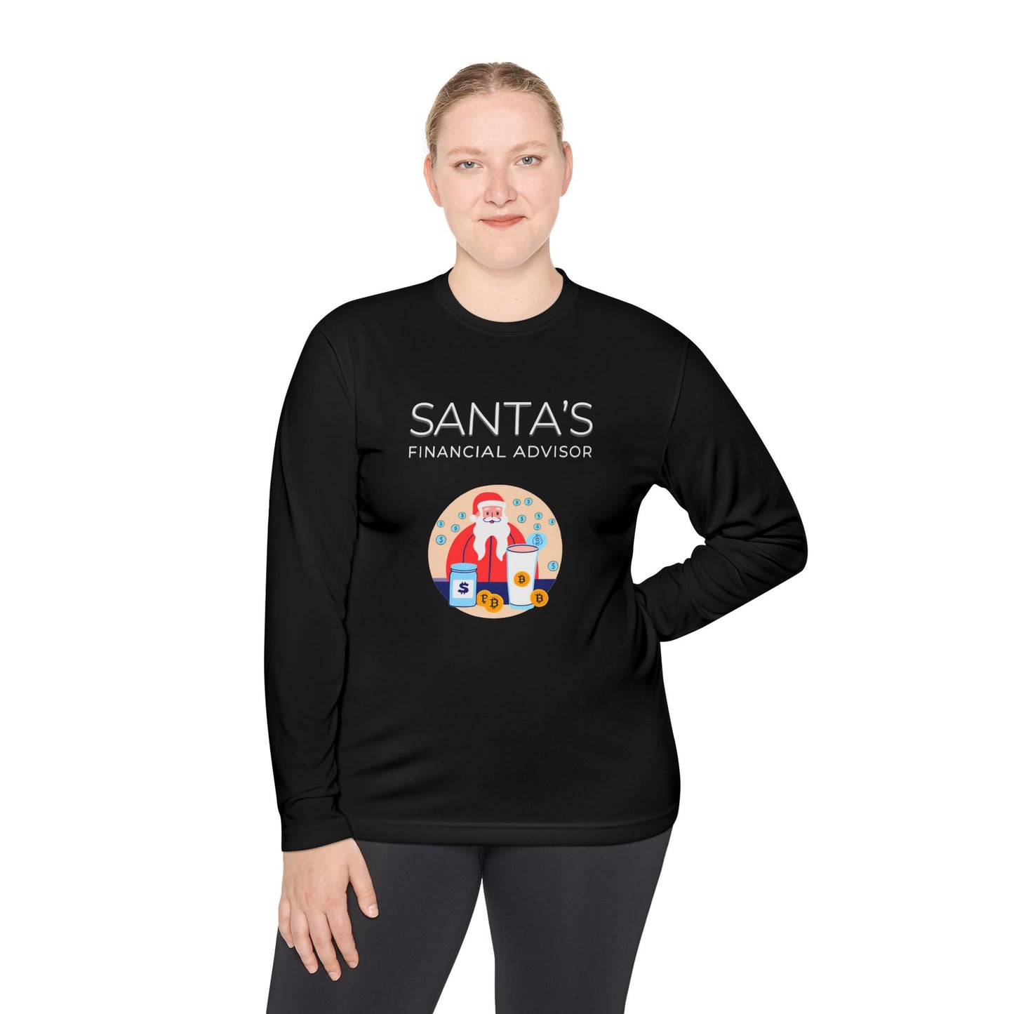 SANTA'S FINANCIAL ADVISOR (Crypto Graphic) | Festive Men's Holiday Long-Sleeve T-Shirt