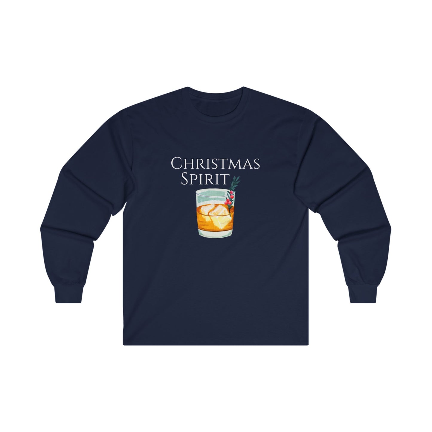 CHRISTMAS SPIRIT Long-Sleeve T-Shirt | Men's Festive Holiday Ultra Cotton Long Sleeve Tee