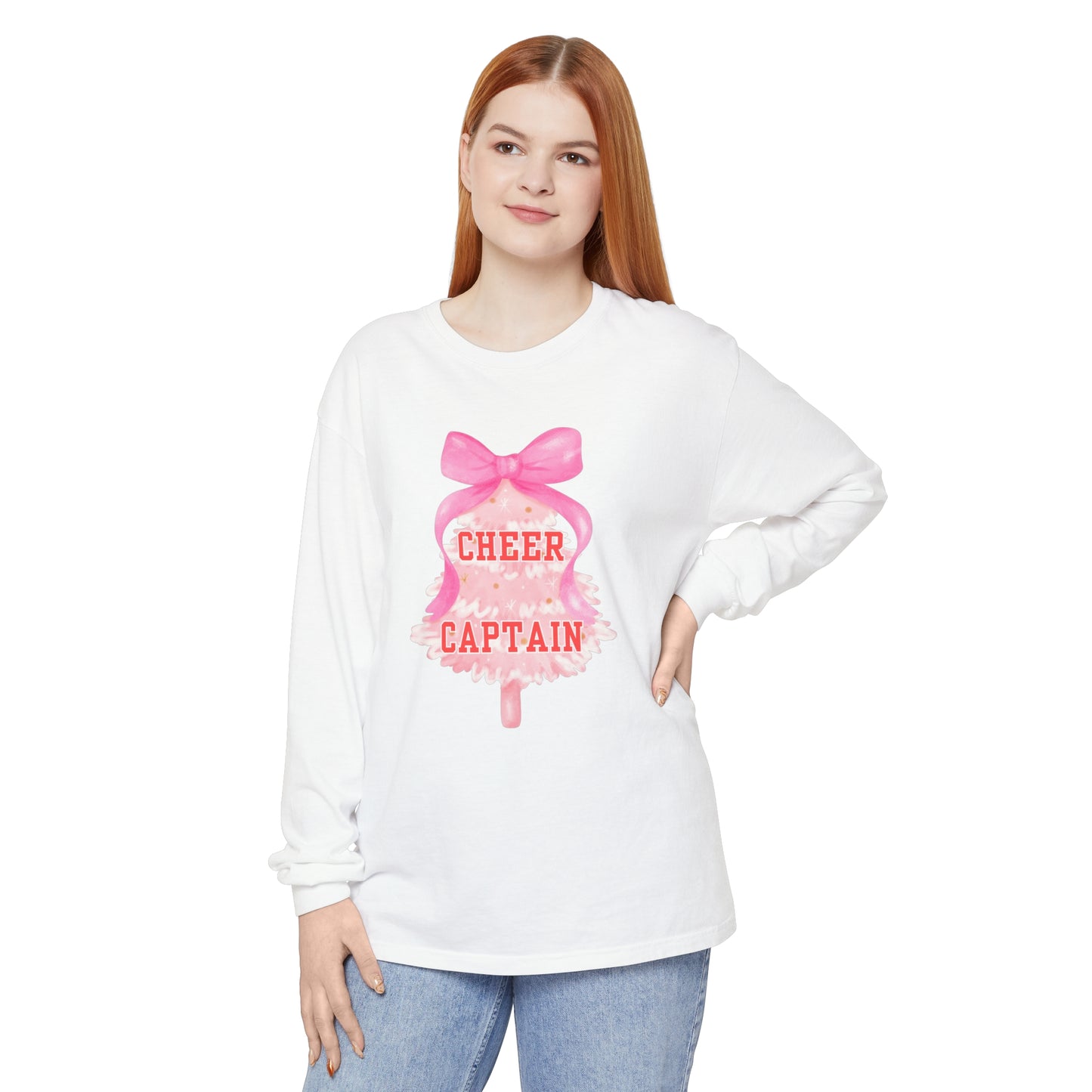 CHRISTMAS CHEER CAPTAIN Long Sleeve T-Shirt | Festive Holiday Shirt for Women