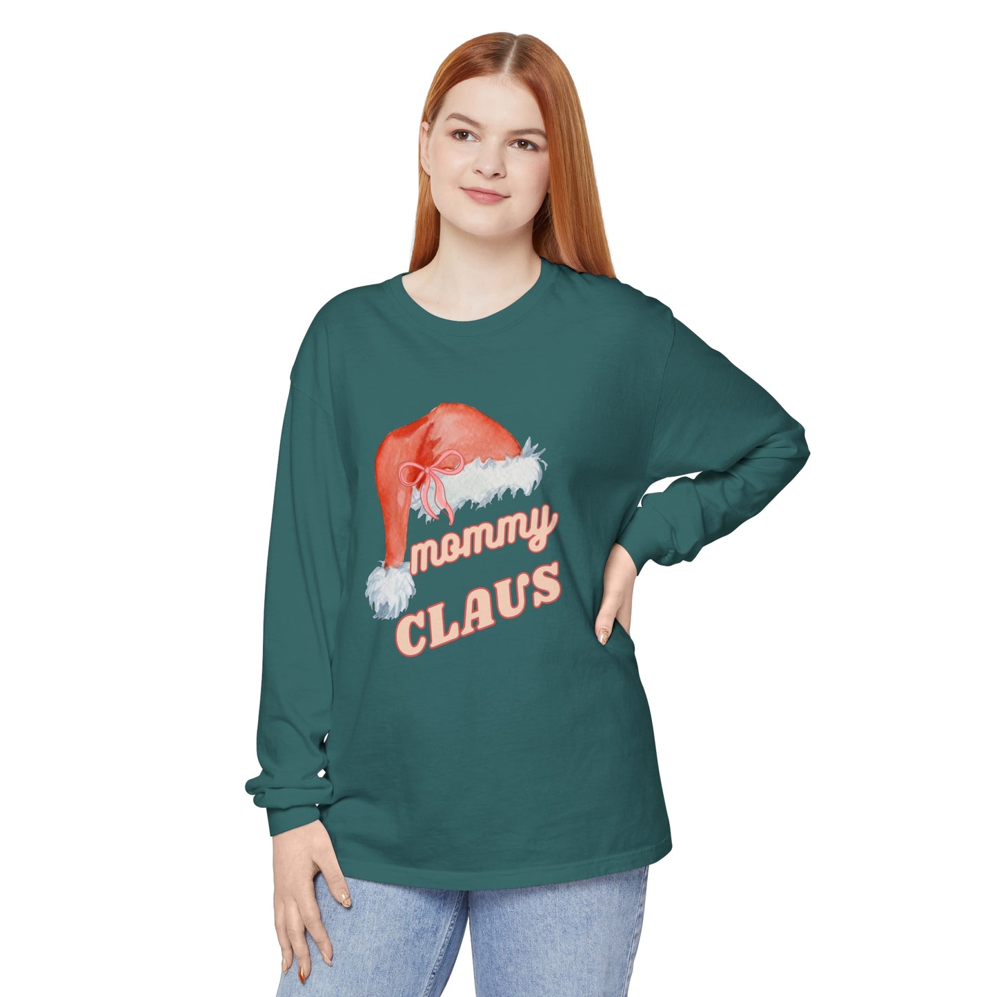 MOMMY CLAUS Long Sleeve T-Shirt - Perfect for Holiday Celebrations