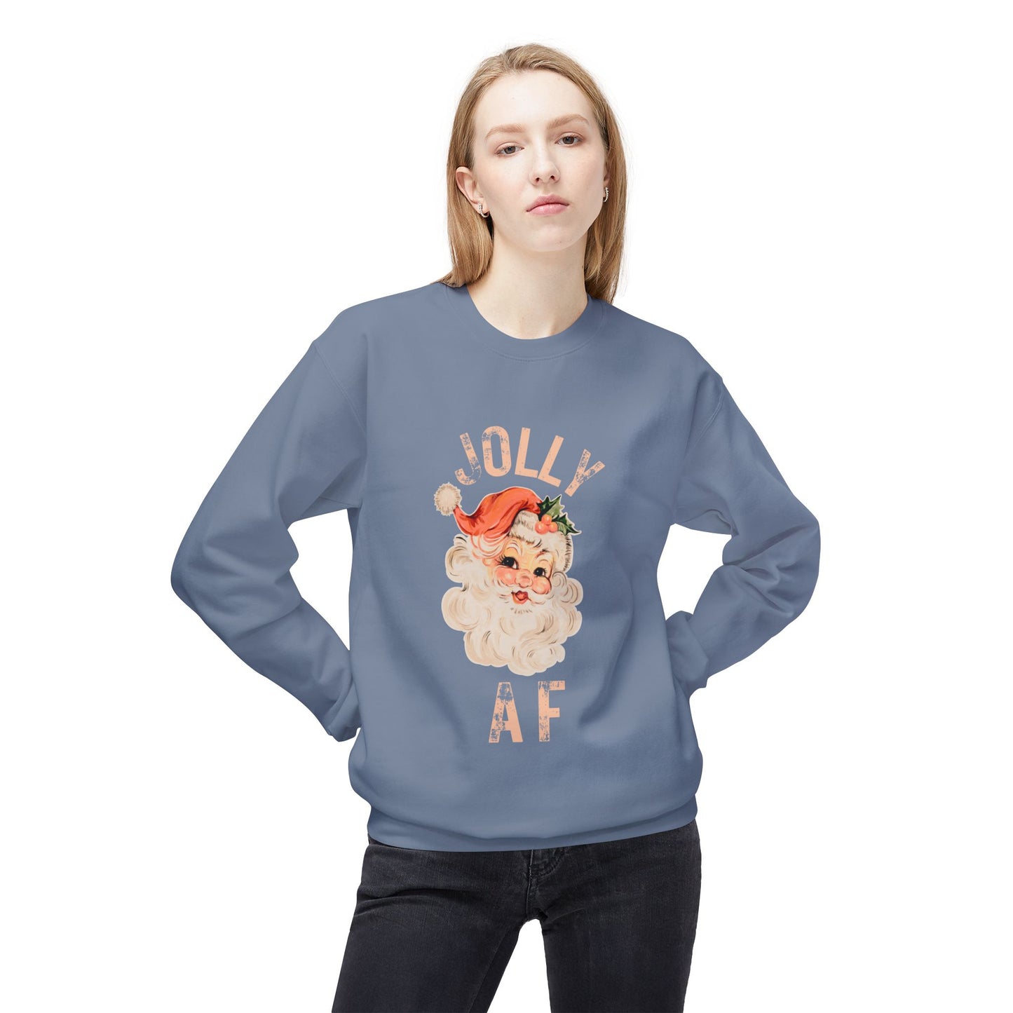 JOLLY AF Christmas Sweatshirt | Festive, Fun Crewneck for Holiday Cheer