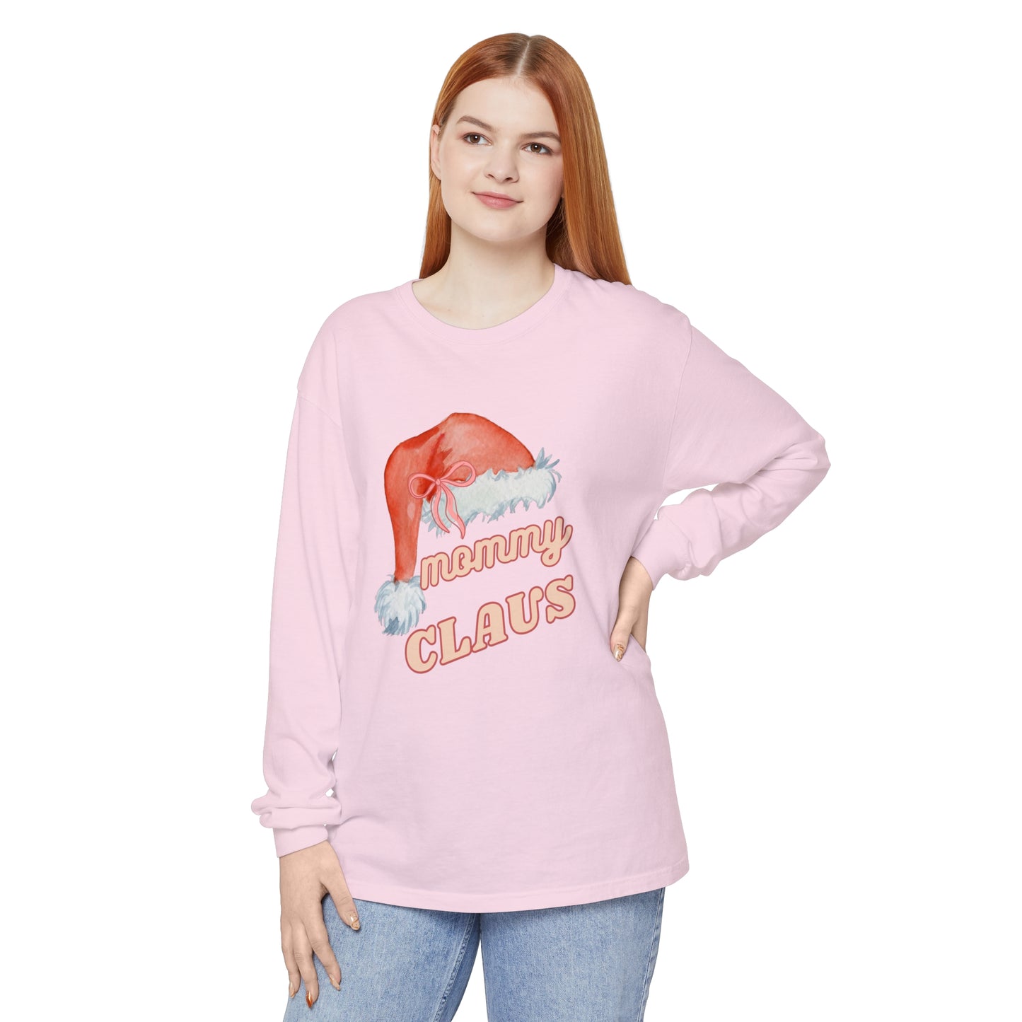 MOMMY CLAUS Long Sleeve T-Shirt - Perfect for Holiday Celebrations