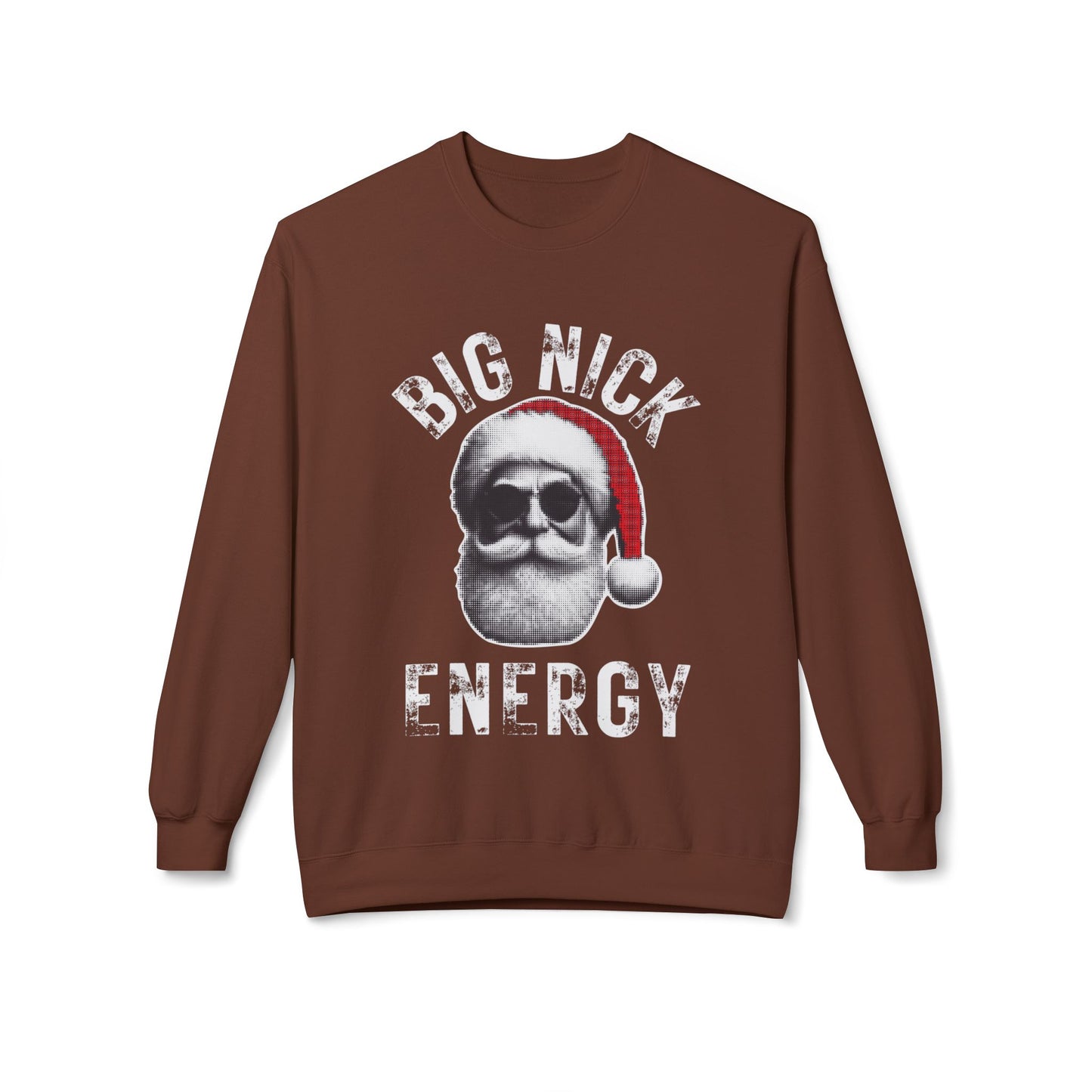 BIG NICK ENERGY Men's Christmas Crewneck | Funny Santa Icon Holiday Sweatshirt