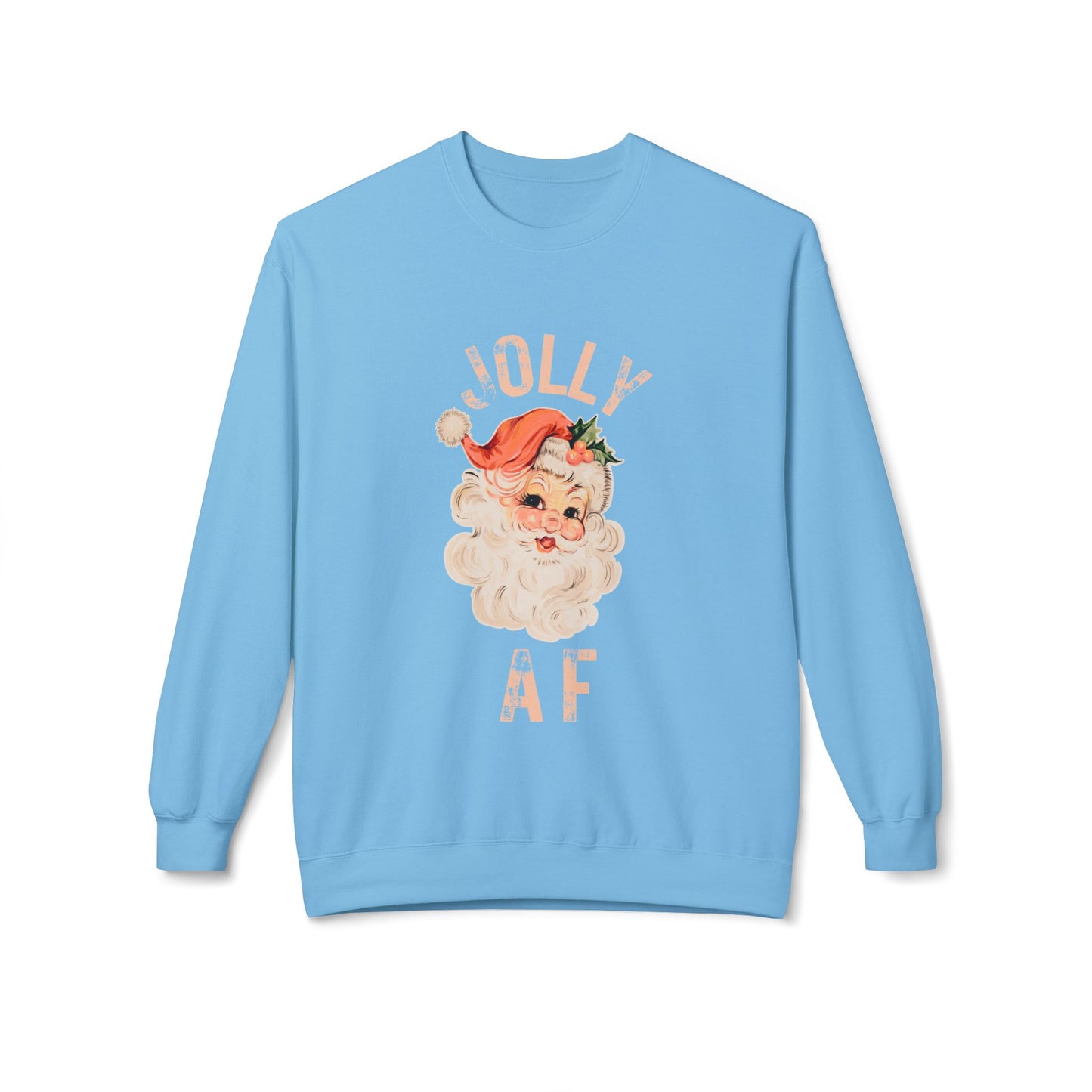 JOLLY AF Christmas Sweatshirt | Festive, Fun Crewneck for Holiday Cheer