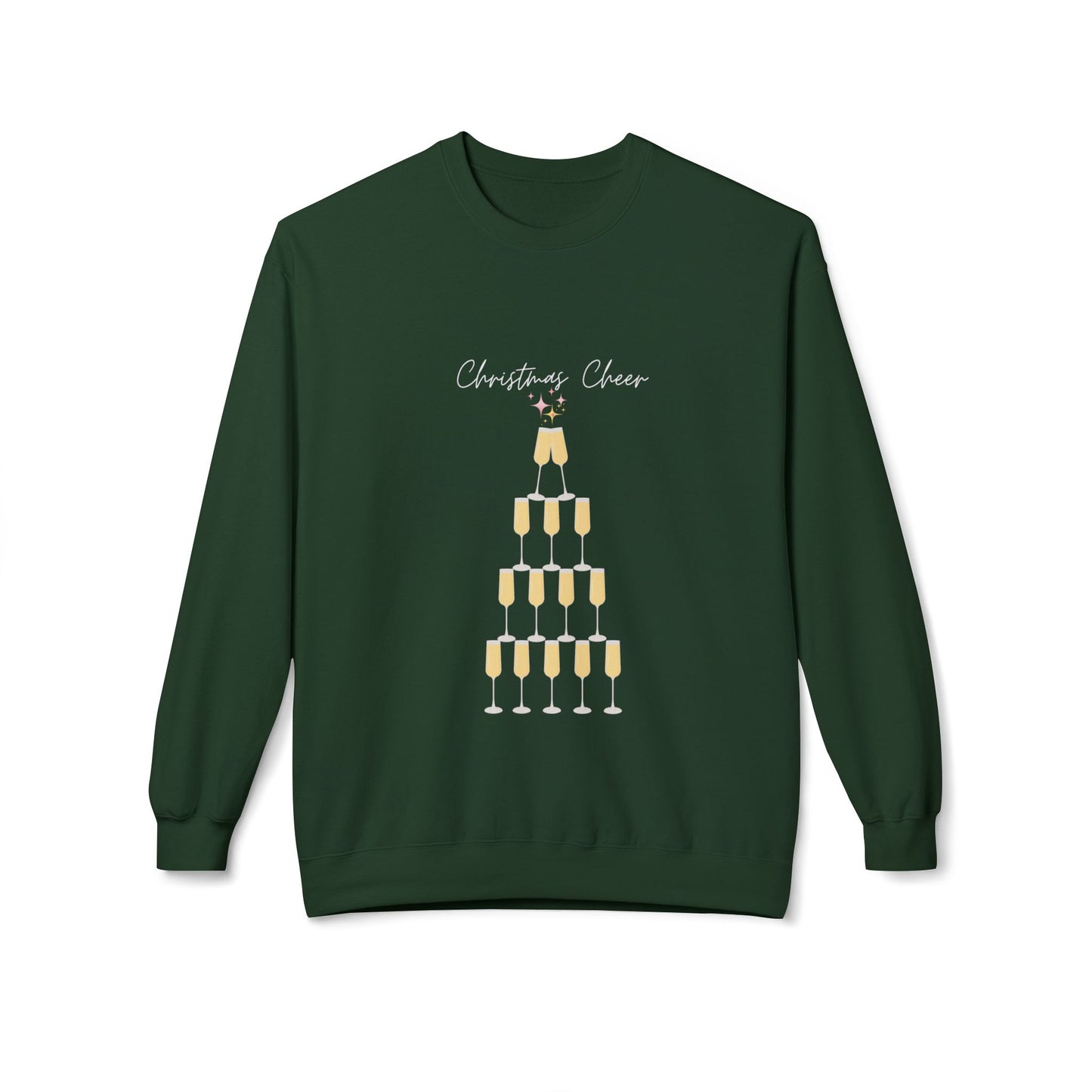 CHRISTMAS CHEER Champagne Tower Crewneck | Fun, Festive Holiday Sweatshirt