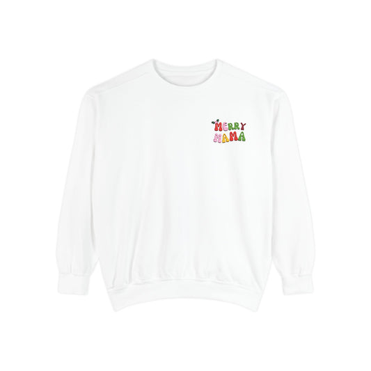 MERRY MAMA Embroidered Crewneck | Cozy Holiday Sweatshirt