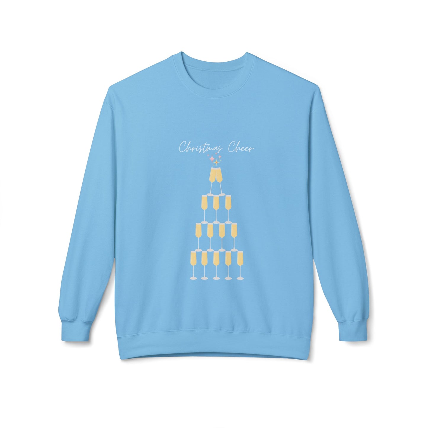 CHRISTMAS CHEER Champagne Tower Crewneck | Fun, Festive Holiday Sweatshirt