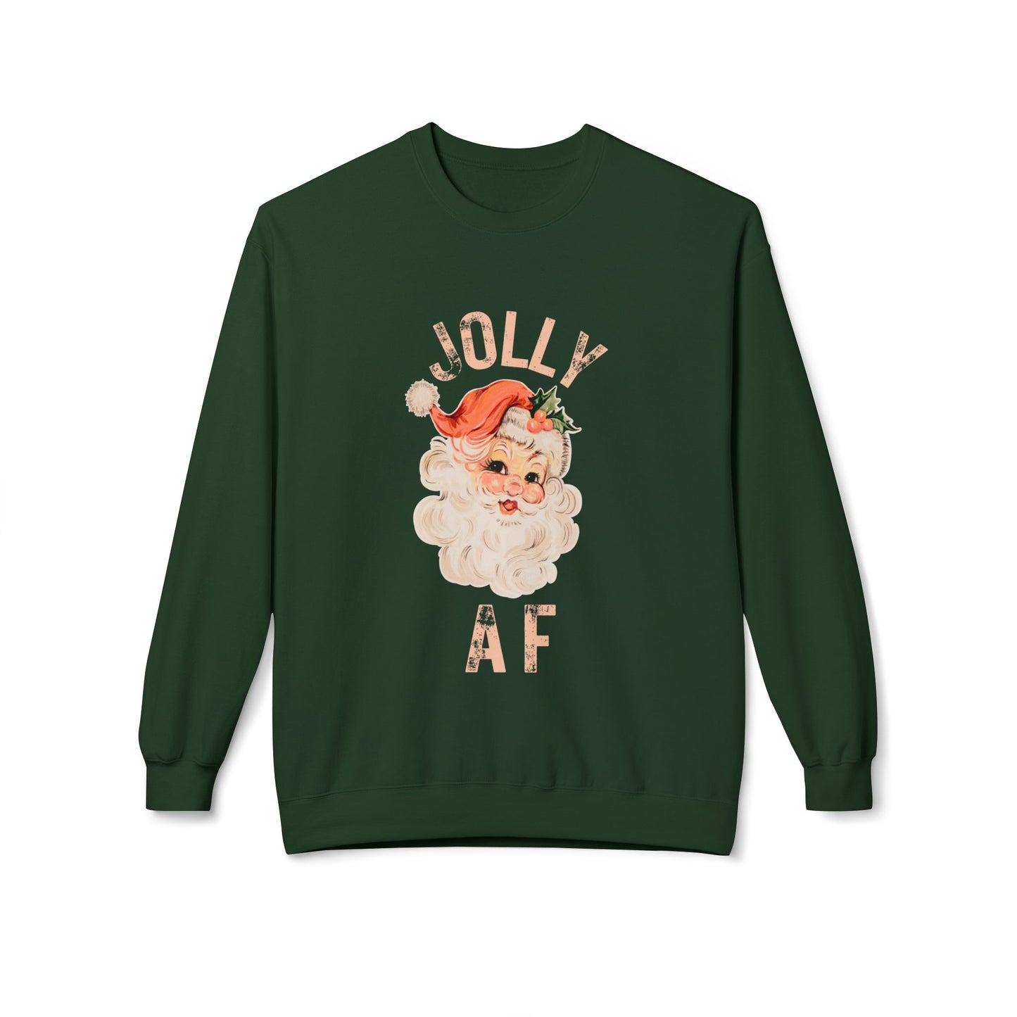 JOLLY AF Christmas Sweatshirt | Festive, Fun Crewneck for Holiday Cheer