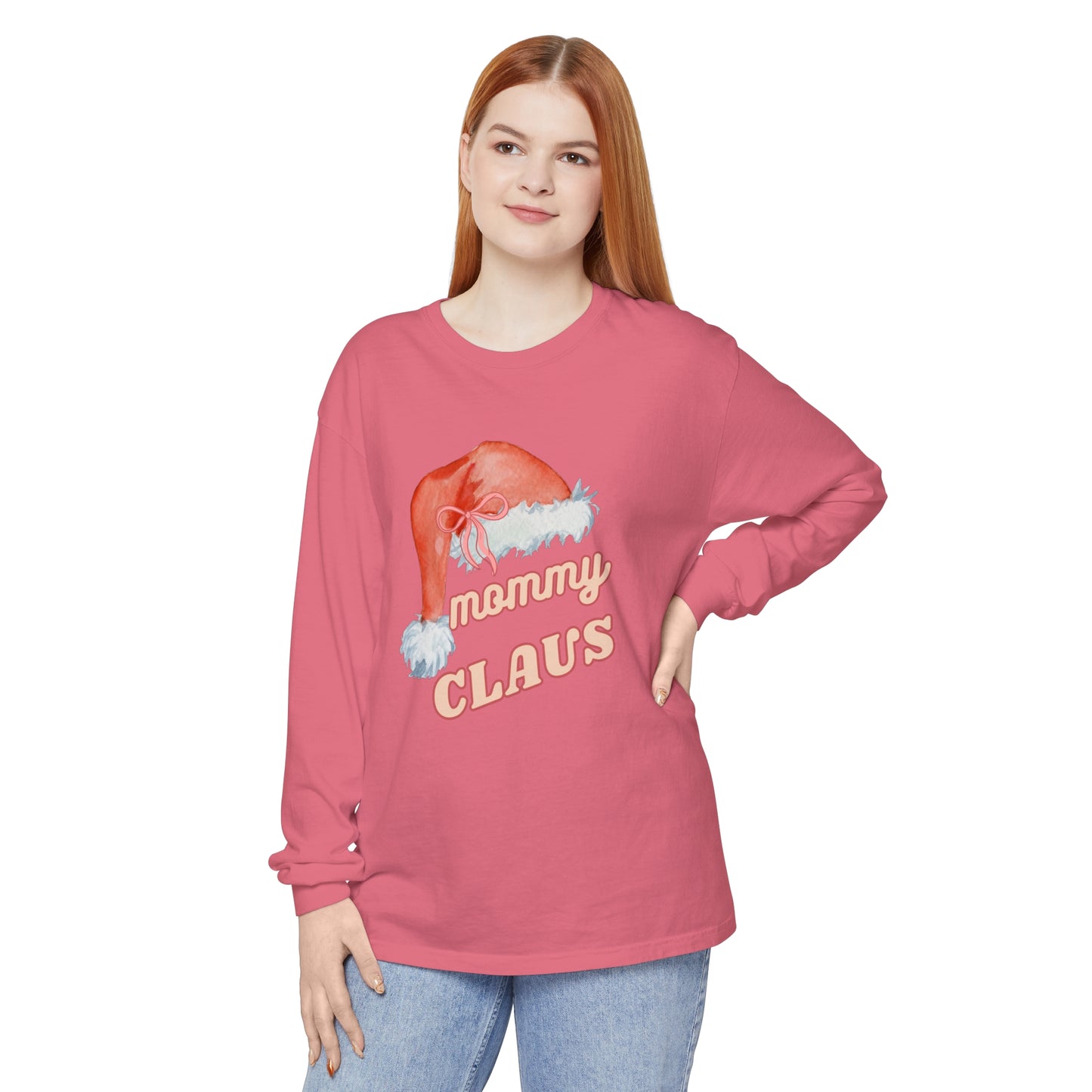 MOMMY CLAUS Long Sleeve T-Shirt - Perfect for Holiday Celebrations