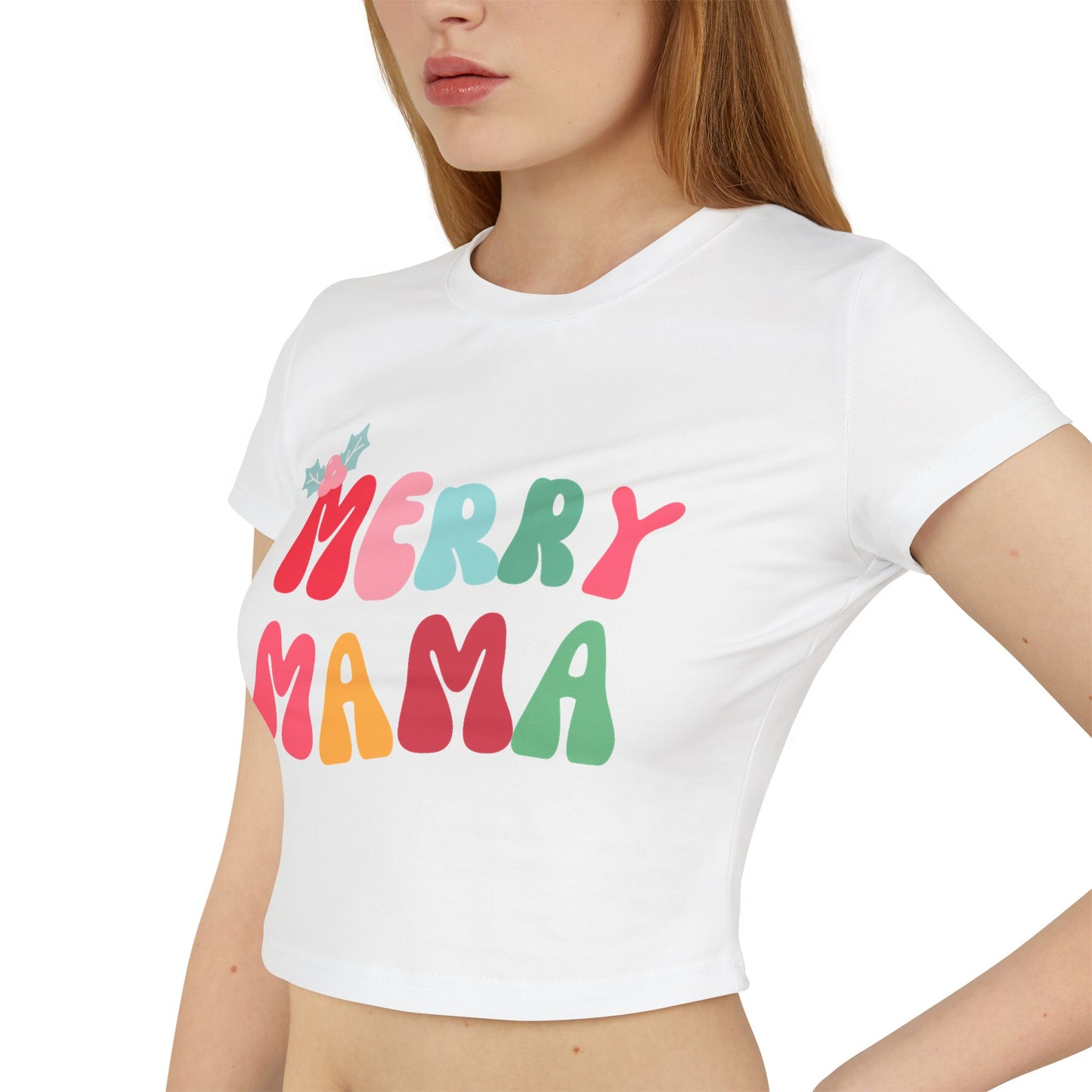 MERRY MAMA Premium Holiday Baby Tee | Festive Christmas T-Shirt for Stylish Moms